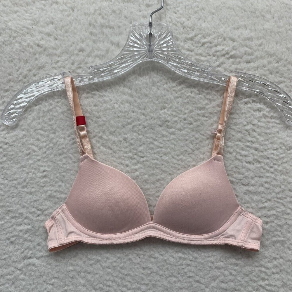 T-Shirt Bra 32AA Womens Lingerie Blush Pink Padded Underwire - Picture 1 of 4